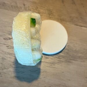 Eslira Natura Shea Goat Green and White Loofah Massage Soap Bar